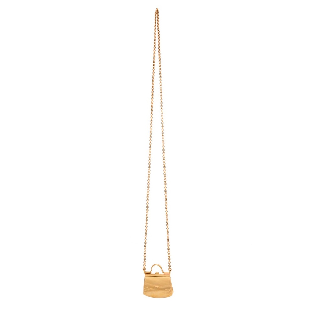 Dolce & Gabbana Brass Chain Sicily Micro Bag Pendant Necklace  - NEW WITH TAGS